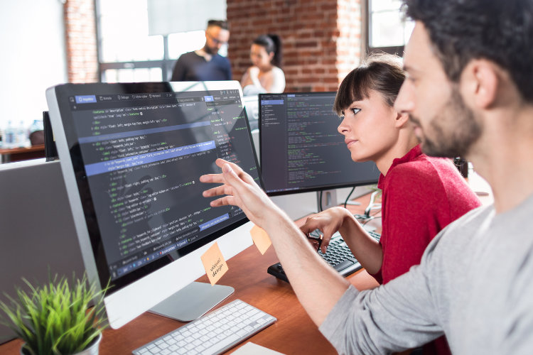 HTML coding on a laptop computer.